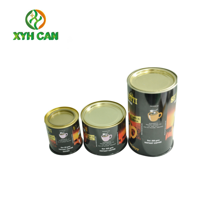 Coffee Tin Can Food Grade Certificate Metal Round Box for Instant Coffee Powder coffee bean