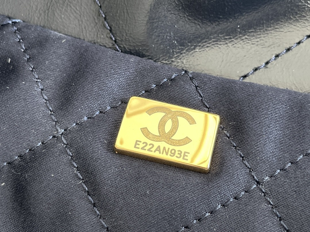 22S Calfskin Navy Chanel 22 "Trash Bag" Small Handbag ODM