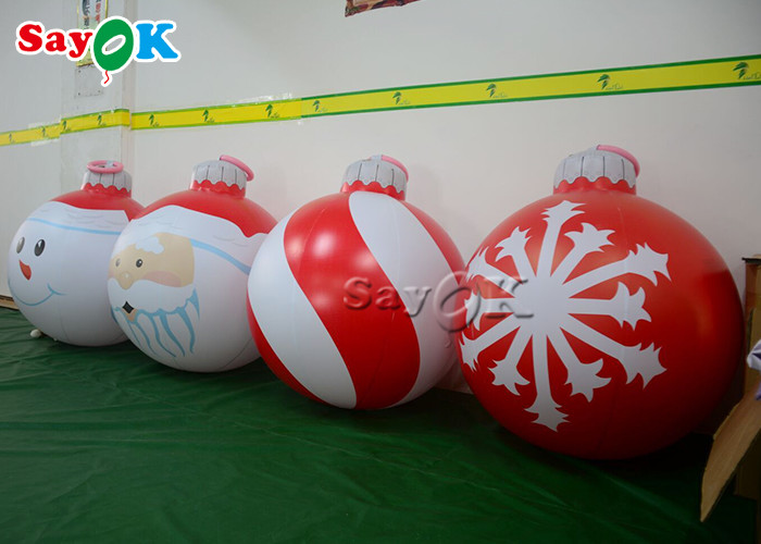 1.2m Red Inflatable Snowflake Ball Festival Christmas Yard Decoration