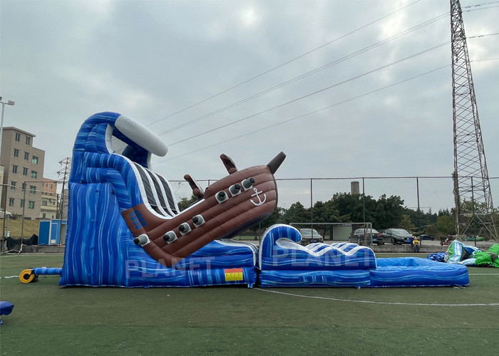 Commercial Pirate Ship Slides Inflatable Water Games With Pool