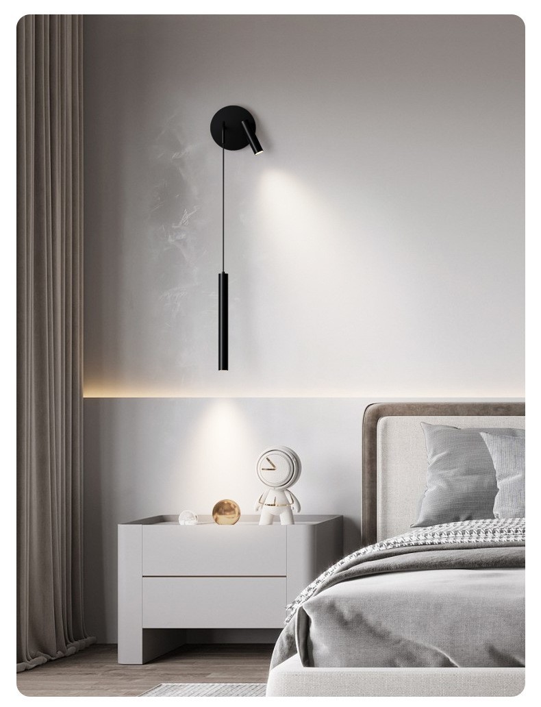 Bedside chandelier modern bedroom living room sofa background wall lamp pendant spotlight hotel villa Nordic atmosphere