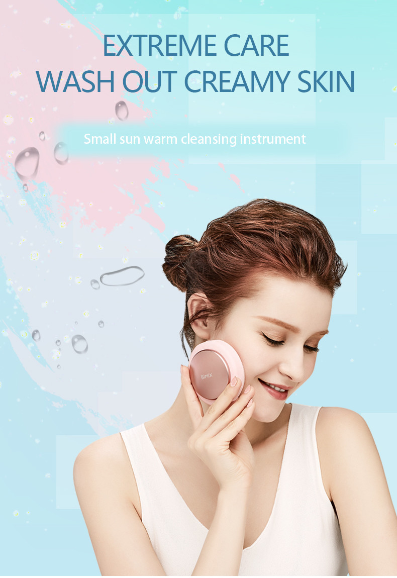 Pink Cute 140g 1000mAh Silicone Face Cleansing Brush