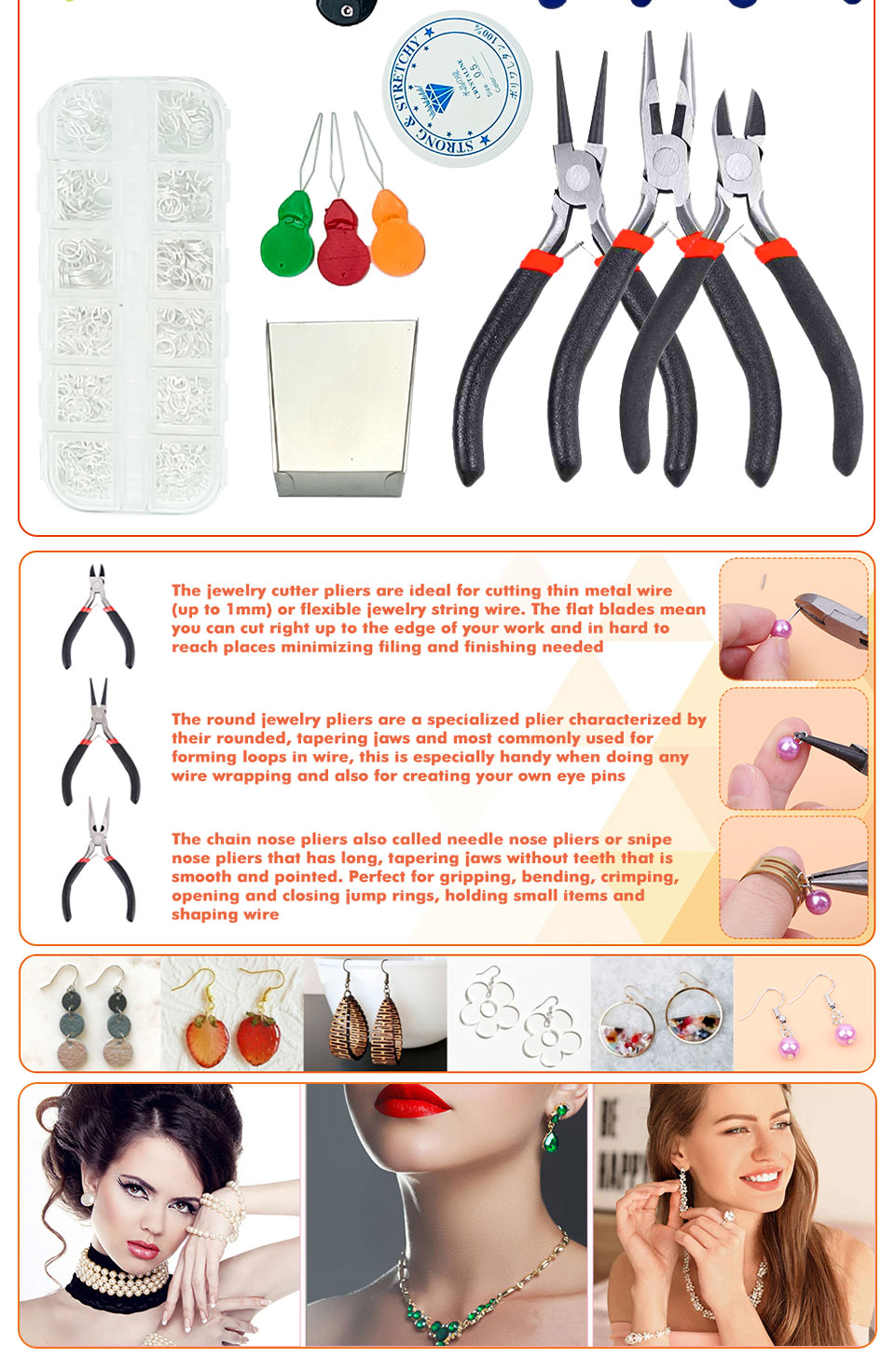 Easy Organized Handmade Jewelry Tools Superior Beading Pliers