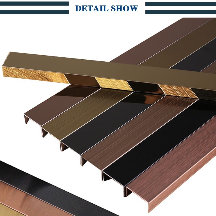 U6 Profile Mirror Stainless Steel Ceiling Tile Decoration Shape 10FT Length