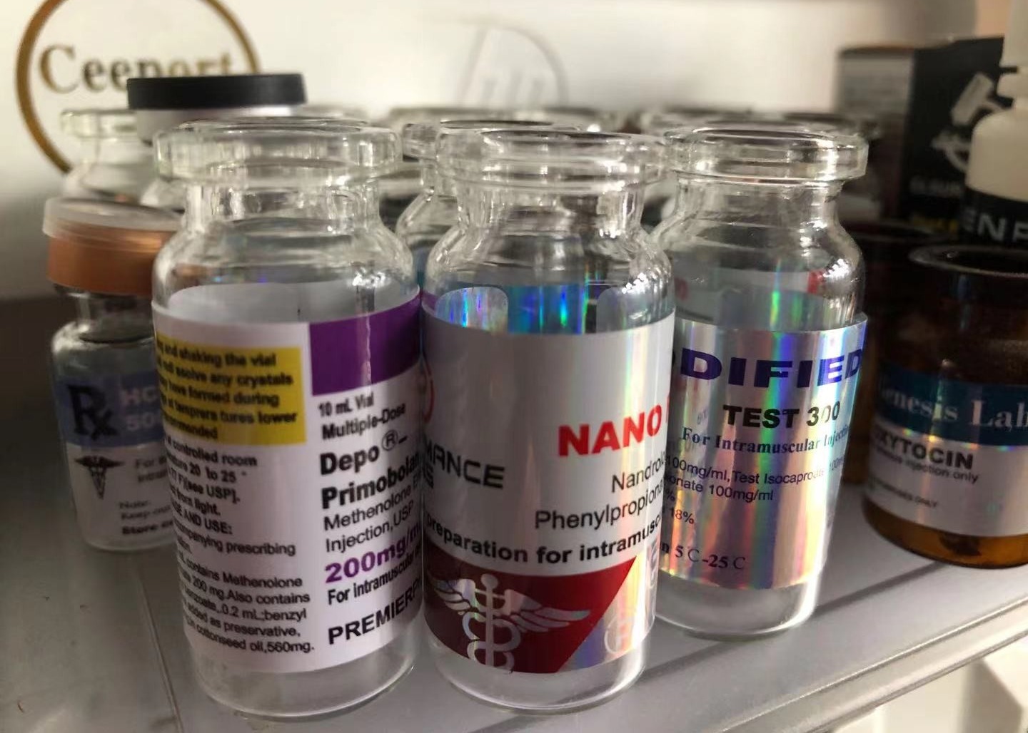 Masteron Enanthate Vial Labels Stickers For Vishnu Pharma Oils Bottles