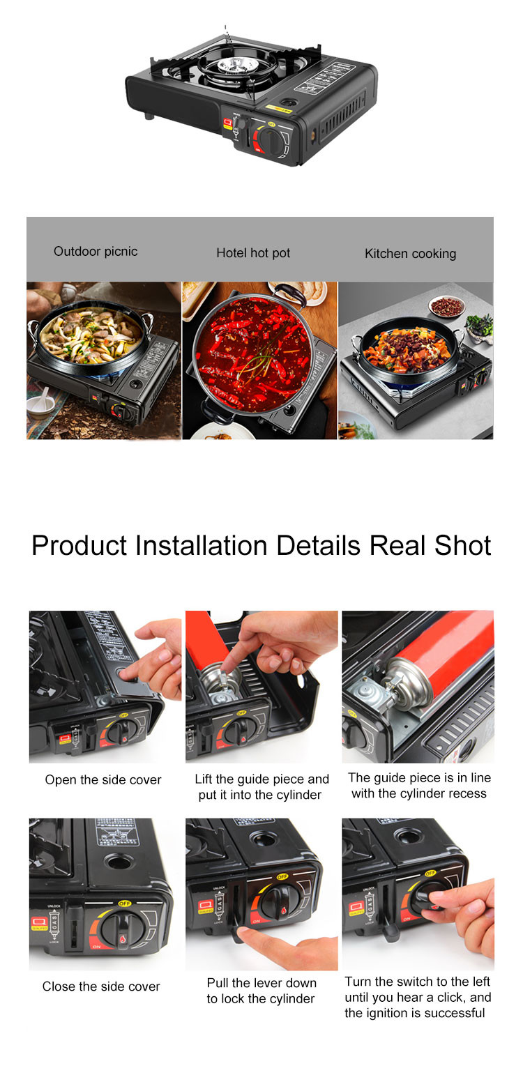 Portable Tinplate PP Butane Propane Gas Valve One Inch For Cassette Stove