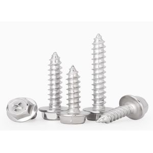 Metal Screw SS201 304 Plain Polished Hexagon Head Drilling Screws With Collar