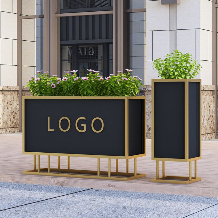 Stainless steel new white rectangular planters box with legs
