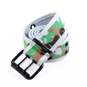 Camouflage Fabric Web Belt Custom 105cm Double Eyelet Polyester Cotton