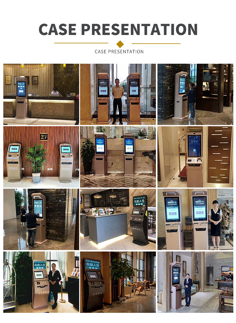 Self-service check-in machine, smart hotel self-service check-in, check-out, card and ticket collection system kiosk