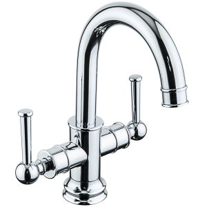 Double Handle Kitchen Mixer Faucet with Precise Water Control and Ergonomic Design in Corrosion Resistant Chrome