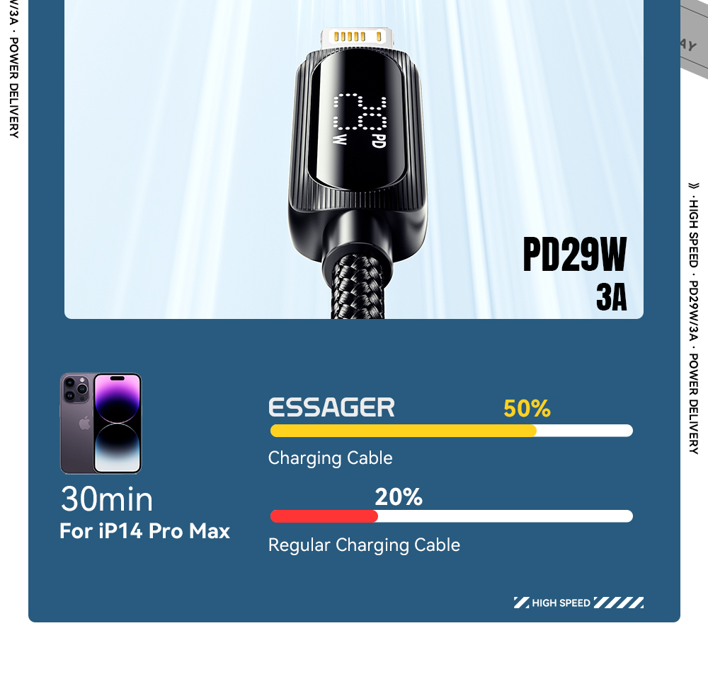 ES-X57 Series USB C To L Lighting Charging Cord 29W For IOS / Earphone