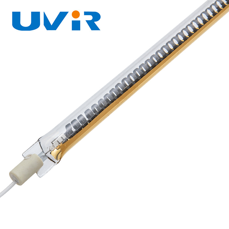 Single Tube Carbon Fiber IR Quartz Heater Lamp R7S Base With Gold Coating