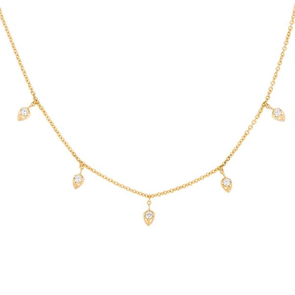 18K Gold Plated Chain 925 Sterling Silver Fine Necklace For Women Princess Cut