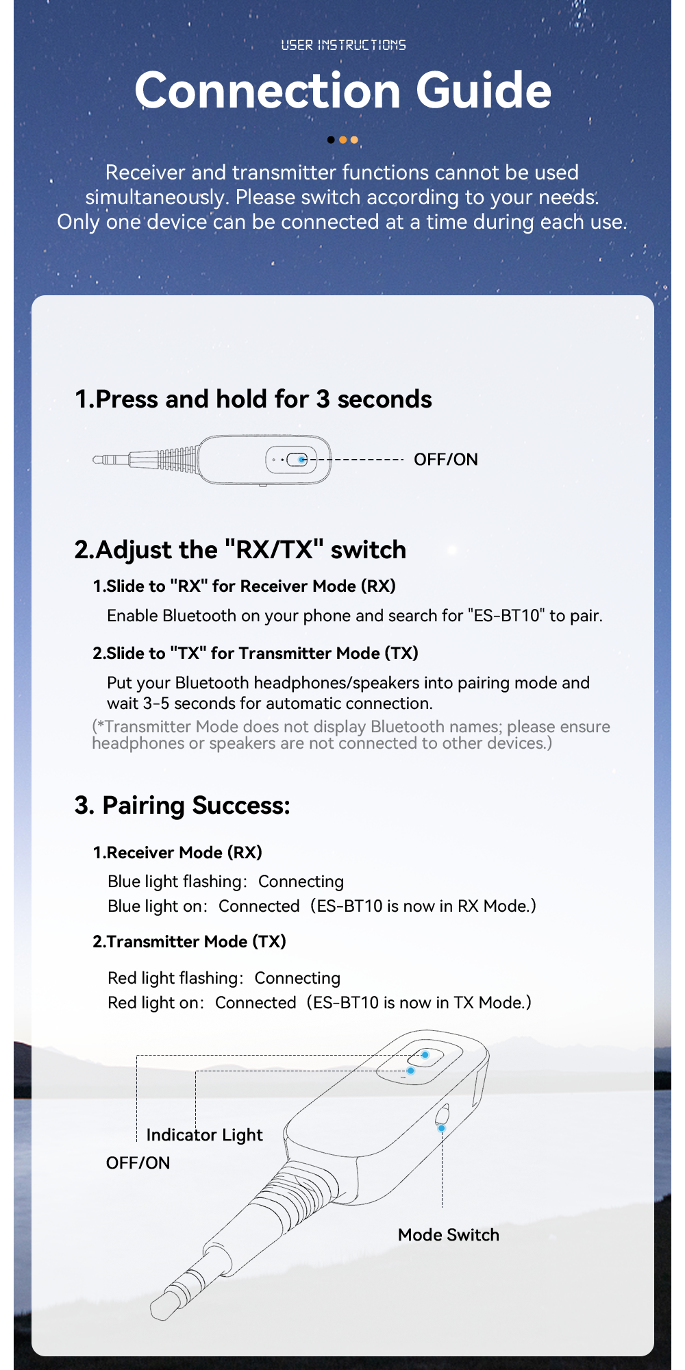 Male Aux 3.5mm Bluetooth Adapter Receiver Blue Tooth Transmitter