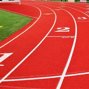 China High Elasticity Rubber Base EPDM Jogging Track 13mm Thickness Red on sale