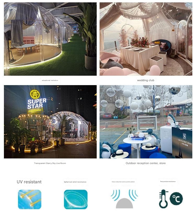PC Star Room Ball Tent Bubble House Combination for Outdoor Camping Hotel Homestay