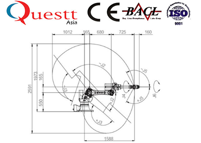 2591mm Arm Industrial Robot Automation 20kg Payload For Transporting Cutting