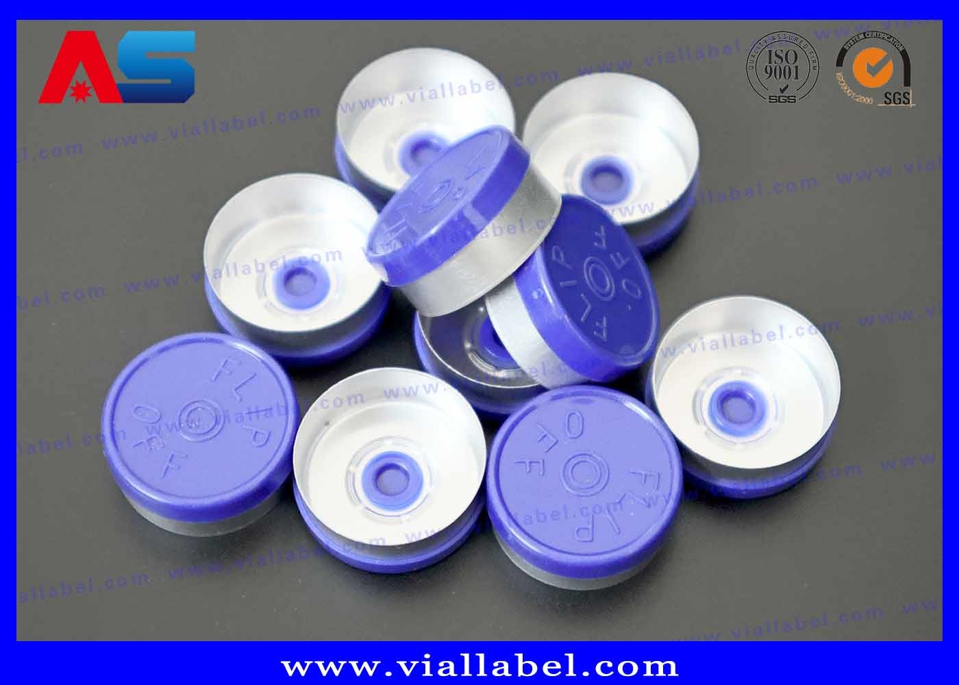 20mm Plastic Aluminum Lids Flip Off Cap Engraved Custom Logo With Vials Stoppers
