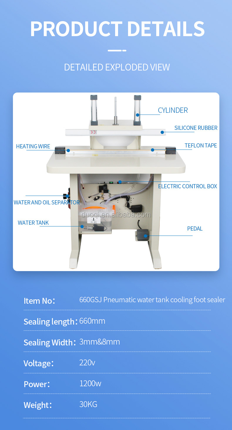 25 pcs/min Vertical Pneumatic Foot Impulse Big Bag Plastic Sealer Machine for Sealing