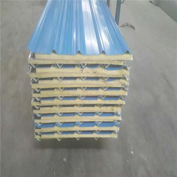glass wool sandwich roof panel 840-30-0.426mm blue steel sheet up and silver