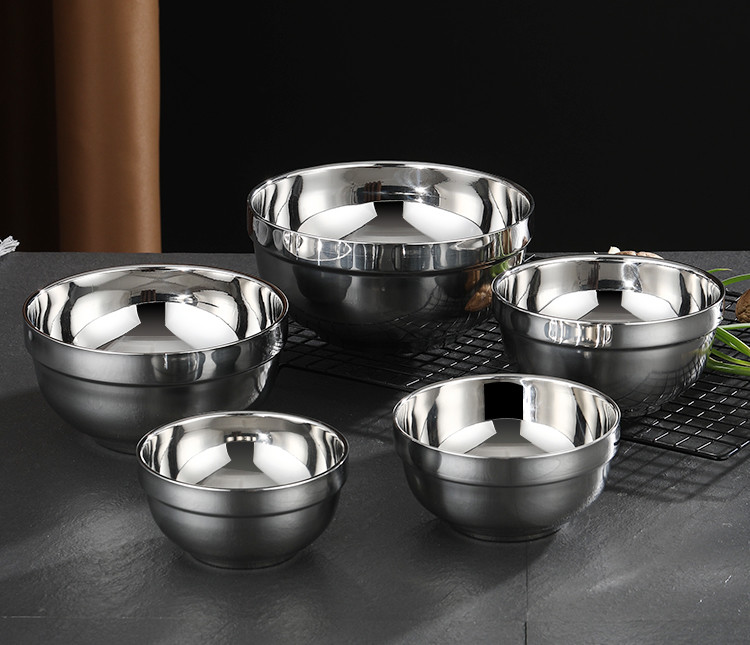 Double Walled 304 Stainless Steel Polished Bowls For Kitchen
