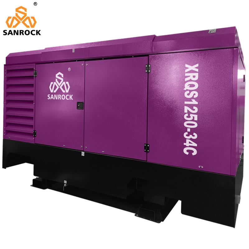 35m3/min SANROCK Portable Screw Air Compressor Machine Mining Direct Driven Screw Air Compressor For Sale