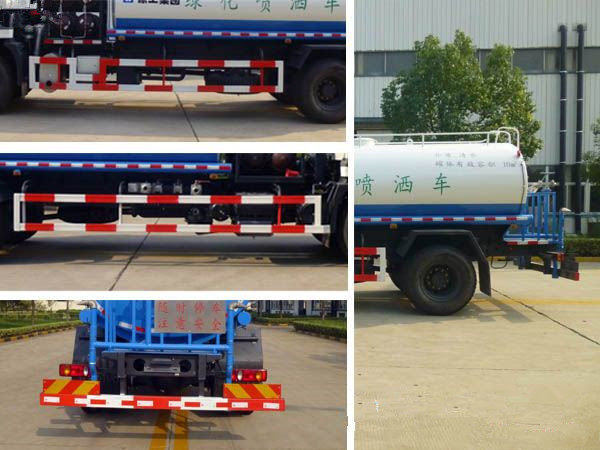 water spraying truck,11.1cbm, Front spray Rear sprinkling Side spray gun,16m head