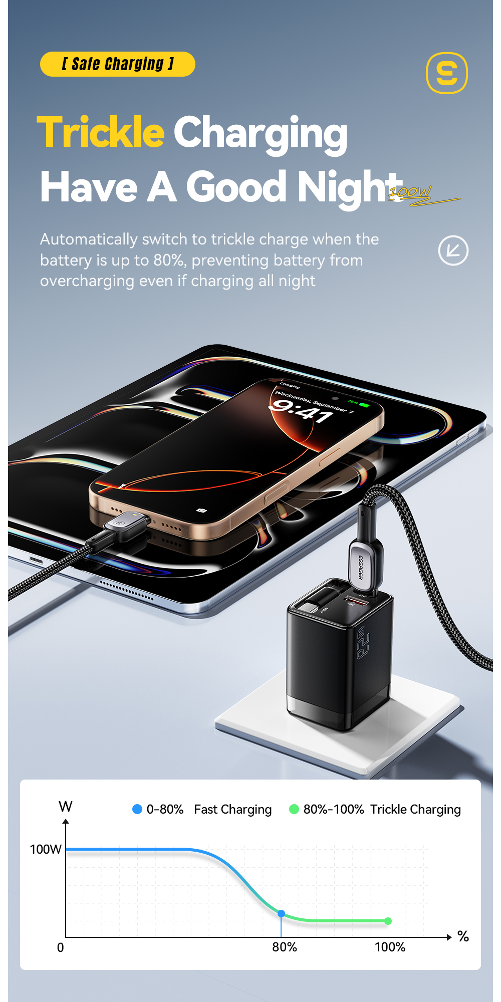 ESSAGER ES-X66 Series 60W 100W USB C to USB C Cable