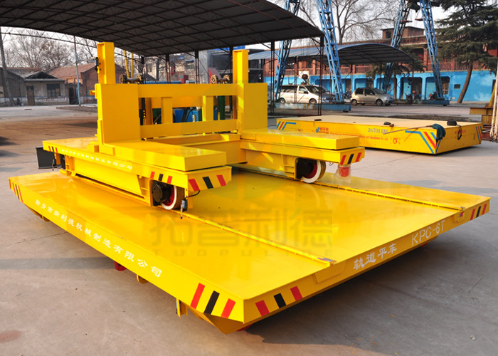 Precast concrete workshop using motorized billet transfer car on rails