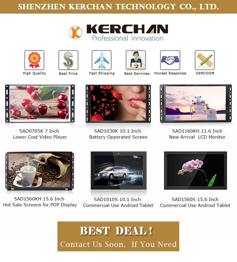 10 Inch Wall Mount Retail LCD Screens closed Framed With Low Power Consumption