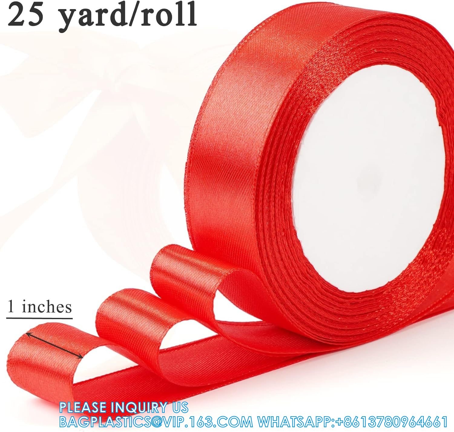 Satin Ribbon Fabric Ribbon Silk Ribbon Embellish Ribbon Rolls, 2/5" Wide 5 Yard/Roll, Ribbons Perfect For Crafts