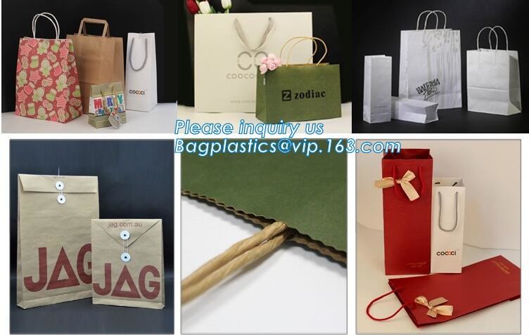 Flower carrier bag with different color customized pot plants kraft paper bag with handle,stamping logo fancy paper flow
