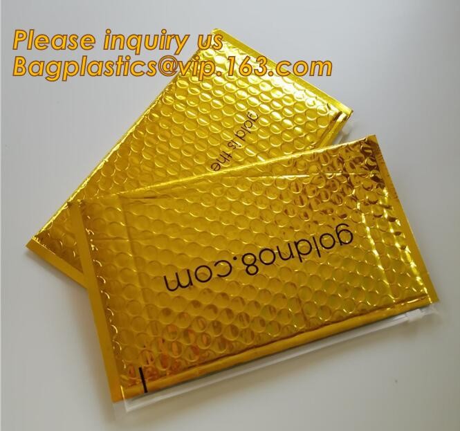 air mail metallic holographi rose gold bubble padded mailer / Zip lockkk bubble bag/ slider bubble bag,Holographic Factory
