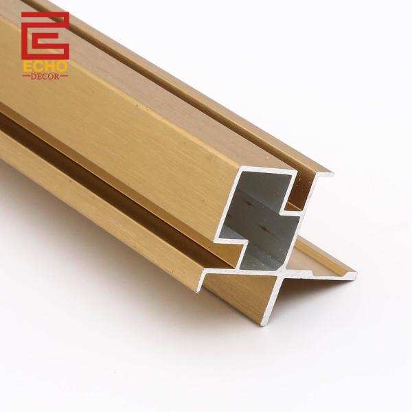 Quality Modern Wainscoting Top Trim Matte Gold Wall Panel Trim Molding for sale
