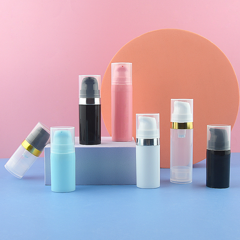Sample Free 5ml 10ml 15ml 30ml Clear Empty Airless Pump Serum Lotion Frosted Bottle PCR Resistant Luxury Airless Bottle with Pump