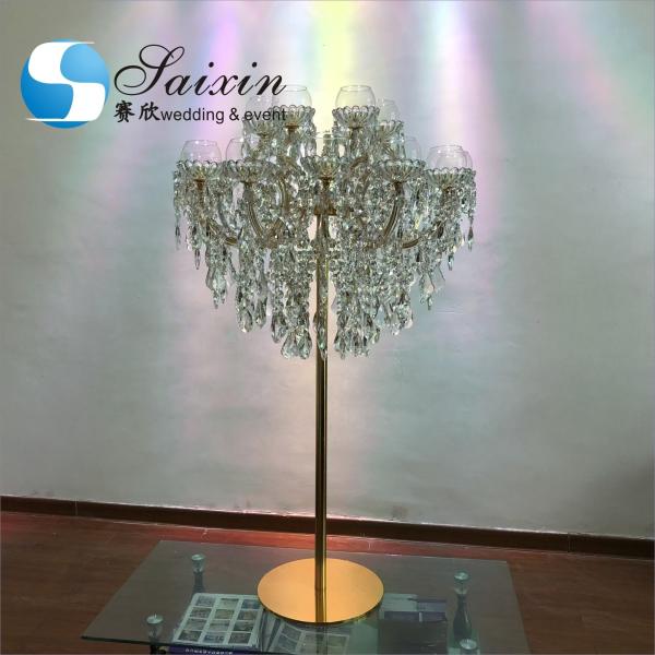 ZT-325L Saixin Gorgeous 18 arms Crystal candelabra flower stand for wedding
