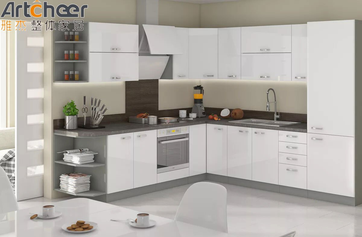 Villa Kitchen Cabinets with Modular / RTA Design and Customized Size in Plywood Material