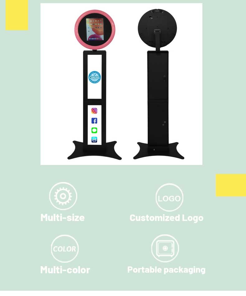 Tablet Kiosk Ipad Photo Booth Selfie Ring Light Photo Booth For Dj Bars Vlogs