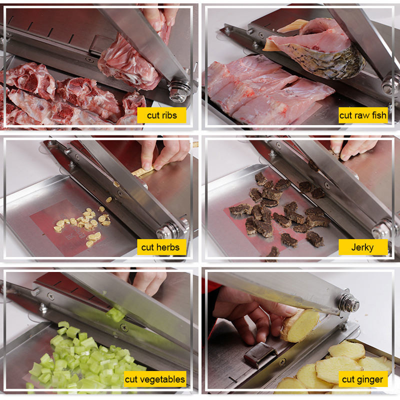 Manual Ejiao Rhizome Meat Slicing Machine Frozen Meat Cutter 21cm 27cm Blade