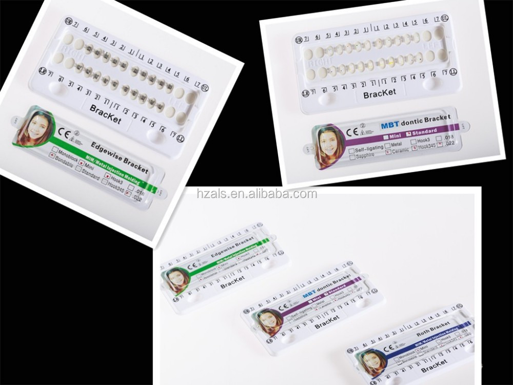 Medical Grade Stainless Steel Mini Roth MBT.022/.018 Hook On Cartoon Bracket Brace for Orthodontic Treatment 20 Units/Set