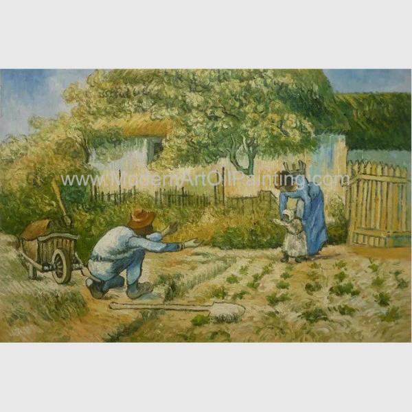 Post impressionism Vincent Van Gogh Oil Paintings Father Daughter Replicated on
