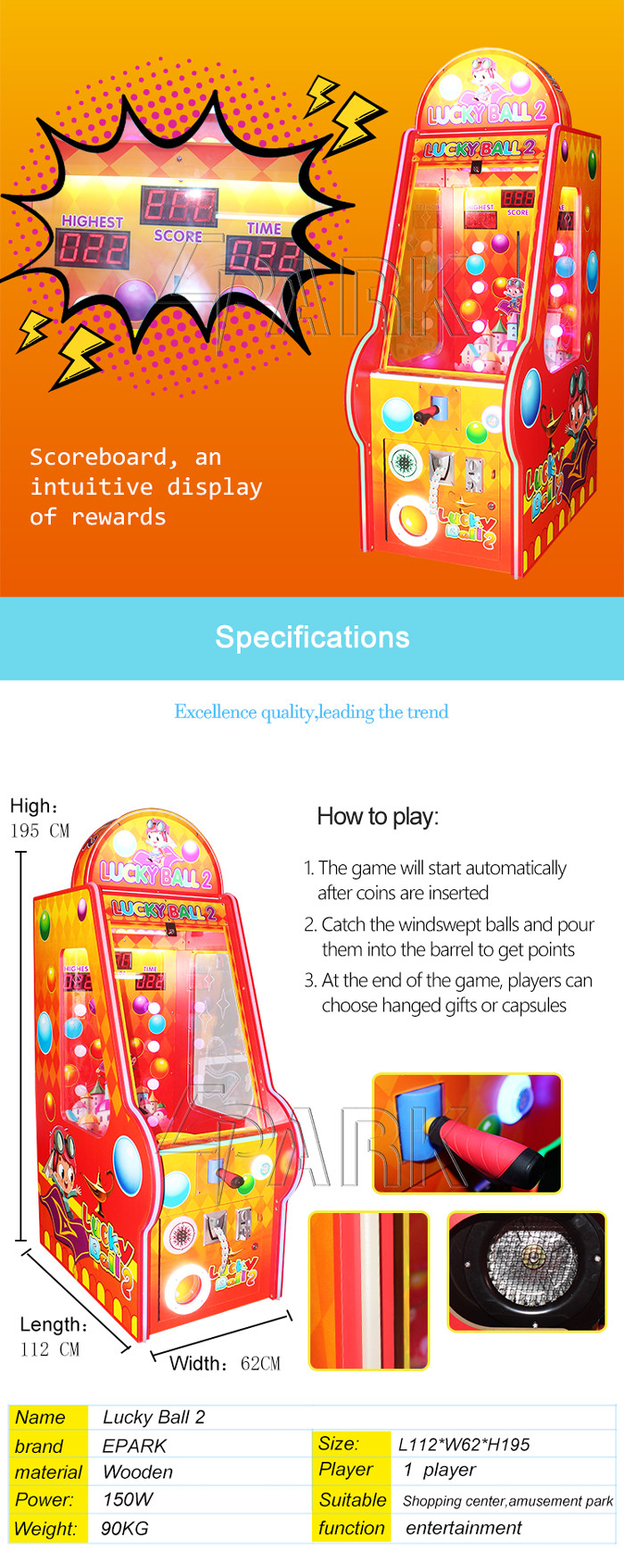 Lucky Ball II Coin Pusher Video Lottery Game Machine Cannon Paradise Appearance