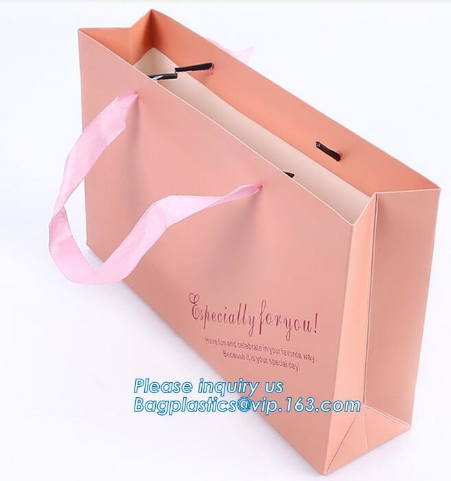 eco friendly paper printed shopping coffee packaging retail bags with handle logo,paper gift shopping bag with red custo