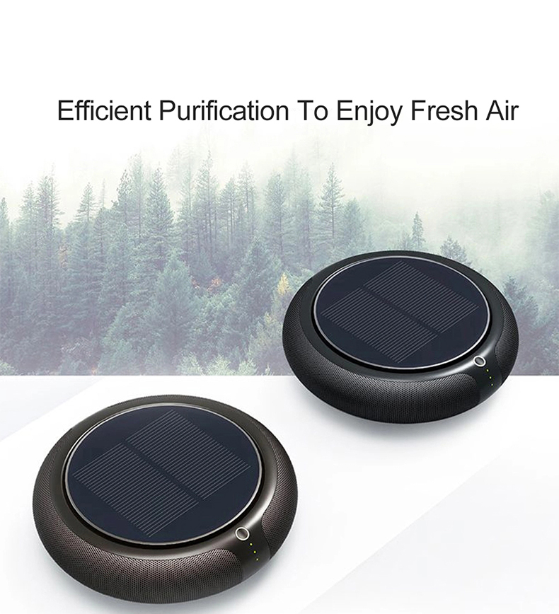 HOMEFISH OEM Car Air Purifier 2023 Ionizer HEPA Solar Car Air Purifier