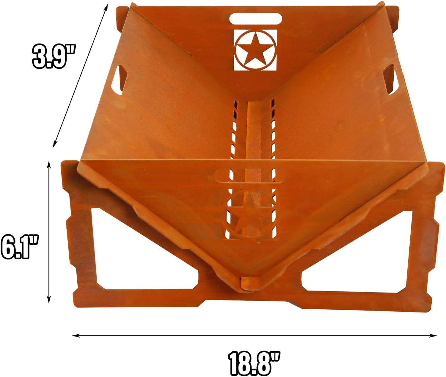 Black Metal Fire Pit BBQ Stove Outdoor Bonfire Weathering Steel Wood Burning Fireplace