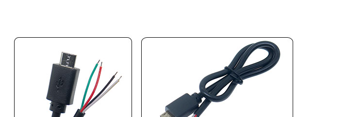 OEM Custom Micro B V8 5 Pin USB Male to Open Pigtail Bare Wires Cable