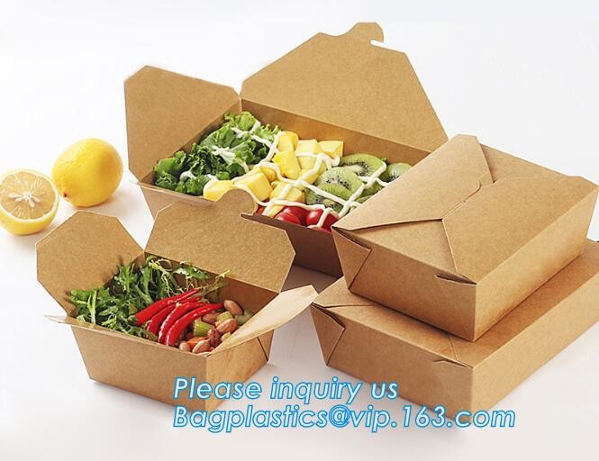 Cheap Cardboard foldable kraft paper lunch box with window,Lunch noodle fast food kraft paper box by customized logo pri