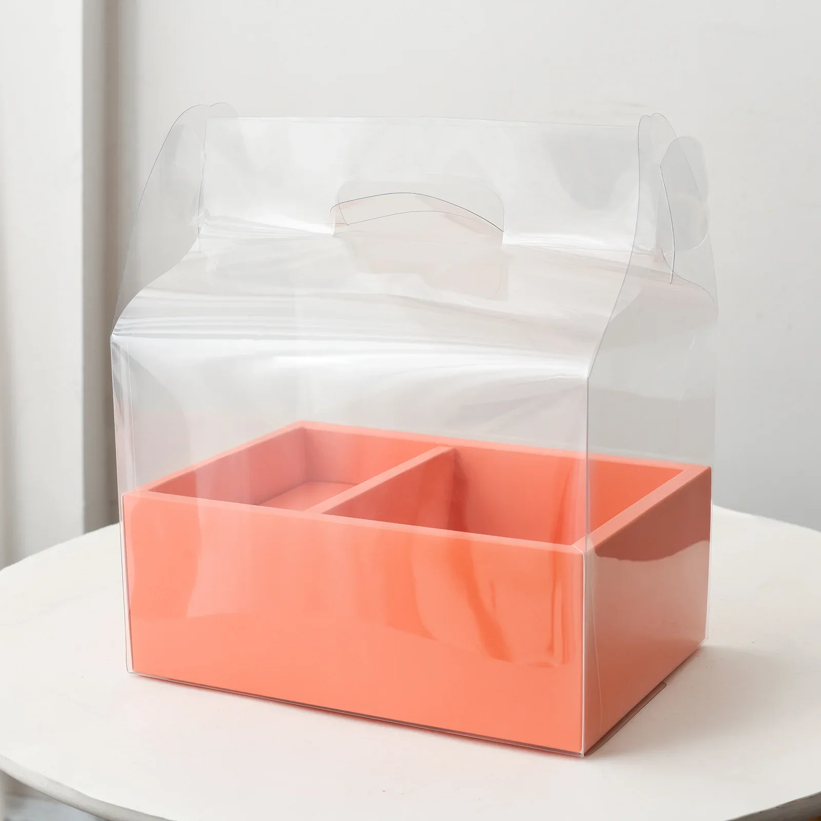 DIY Transparent Flower Cake Boxes PVC Wedding Christmas Birthday Gift Packaging with Handles