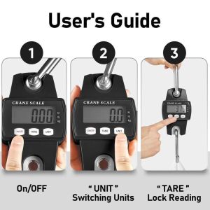 Stainless Steel 300KG Digital Hook Weighing Scale with LCD LED Display Manual